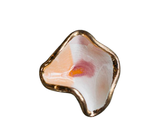 Mermaid Jewelry Dish in Sunset with 22K Gold
