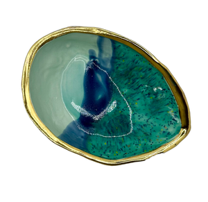 Abalone Ritual Dish in Meadow with 22K Gold